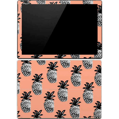 Bouffants and Broken Hearts Gray Scale Pineapple Surface Pro 4 Skin