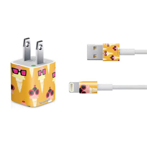Bouffants and Broken Hearts Ice Cream with Shades iPhone Charger (5W USB) Skin