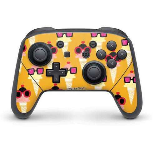 Bouffants and Broken Hearts Ice Cream with Shades Nintendo Switch Pro Controller Skin