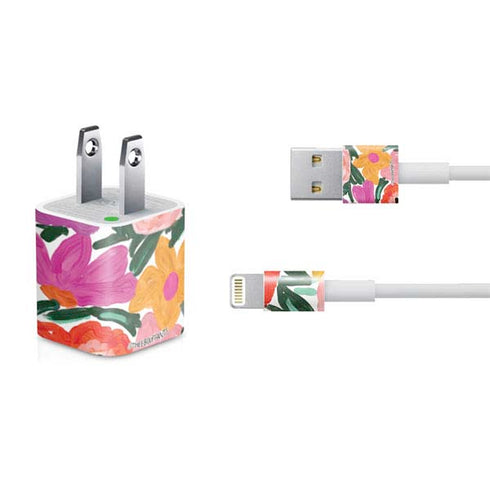 Bouffants and Broken Hearts Painterly Garden iPhone Charger (5W USB) Skin