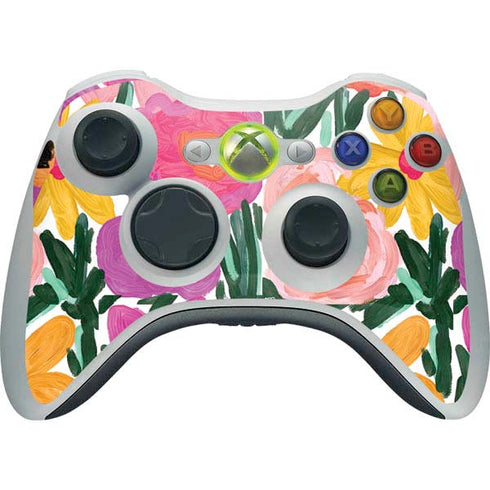 Bouffants and Broken Hearts Painterly Garden Xbox 360 Wireless Controller Skin
