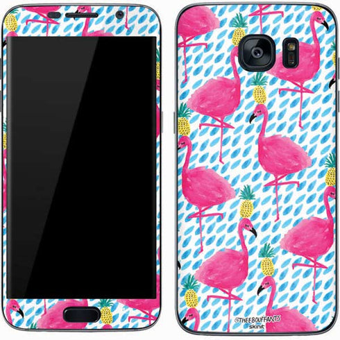Bouffants and Broken Hearts Party Flamingos Galaxy S7 Skin