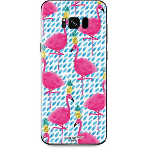 Bouffants and Broken Hearts Party Flamingos Galaxy S8 Skin