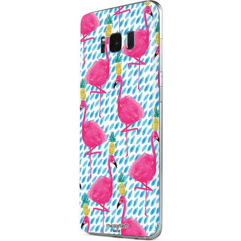 Bouffants and Broken Hearts Party Flamingos Galaxy S8 Skin