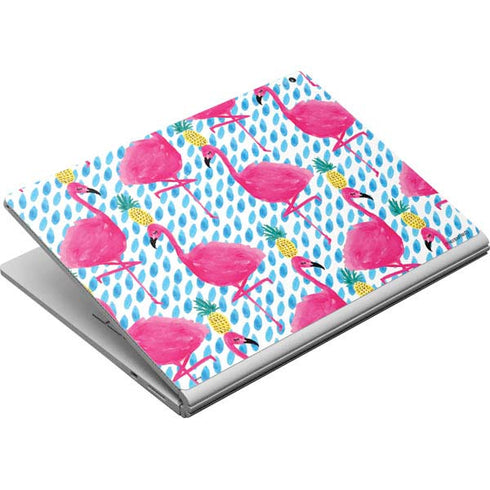 Bouffants and Broken Hearts Party Flamingos Surface Book Skin