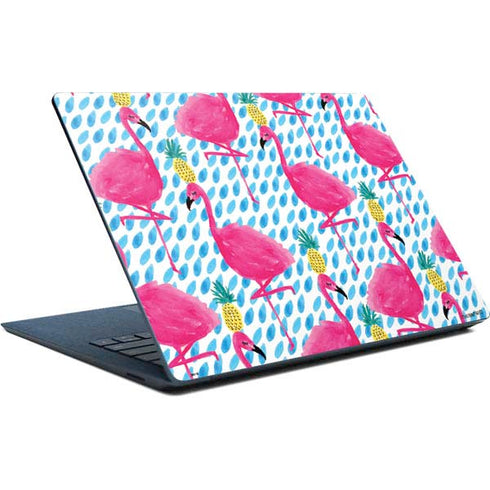 Bouffants and Broken Hearts Party Flamingos Surface Laptop Skin