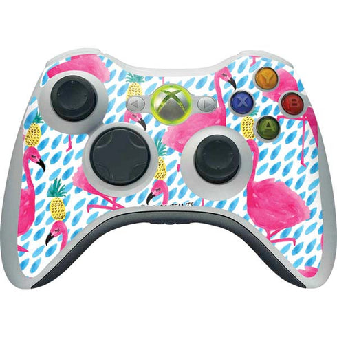 Bouffants and Broken Hearts Party Flamingos Xbox 360 Wireless Controller Skin