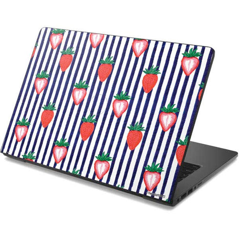 Bouffants and Broken Hearts Strawberries and Stripes Dell Chromebook Skin