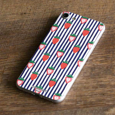 Bouffants and Broken Hearts Strawberries and Stripes iPhone 7 Skin