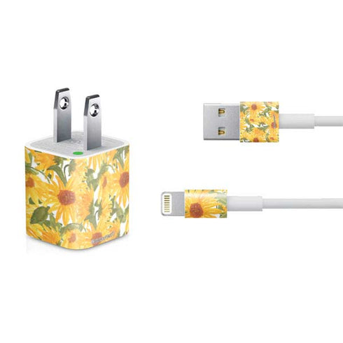 Bouffants and Broken Hearts Sunflowers iPhone Charger (5W USB) Skin