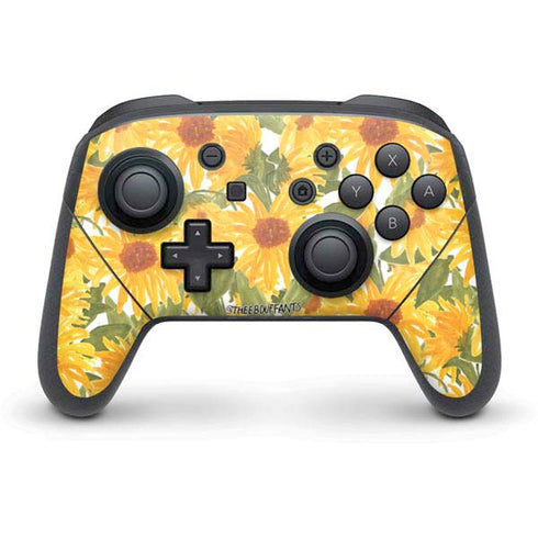 Bouffants and Broken Hearts Sunflowers Nintendo Switch Pro Controller Skin