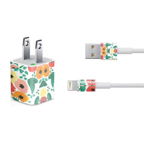 Bouffants and Broken Hearts Geometric Flowers iPhone Charger (5W USB) Skin