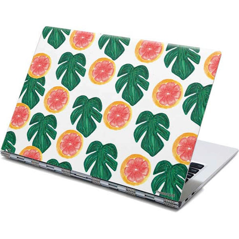 Bouffants and Broken Hearts Tropical Leaves and Citrus Yoga 910 2-in-1 14in Touch-Screen Skin