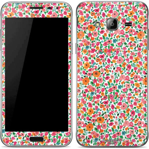 Bouffants and Broken Hearts Watercolor Floral Galaxy J3 Skin