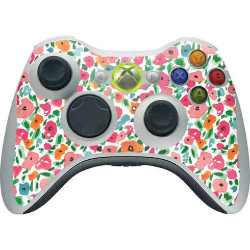 Bouffants and Broken Hearts Watercolor Floral Xbox 360 Wireless Controller Skin