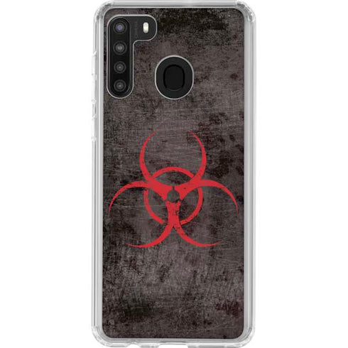 Biohazard Red Galaxy A21 Clear Case