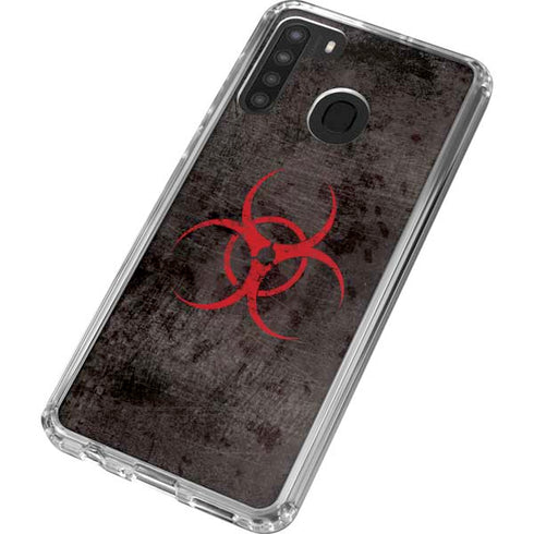 Biohazard Red Galaxy A21 Clear Case