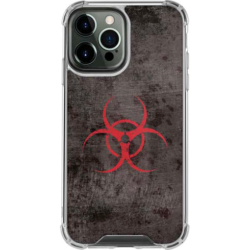 Biohazard Red iPhone 14 Pro Max Clear Case