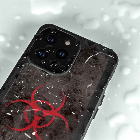 Biohazard Red iPhone 14 Pro Max Waterproof Case