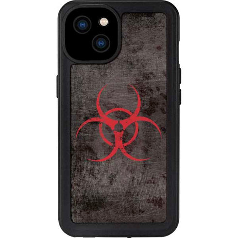 Biohazard Red iPhone 15 Plus Waterproof Case