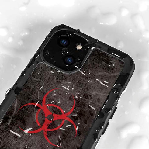 Biohazard Red iPhone 15 Plus Waterproof Case