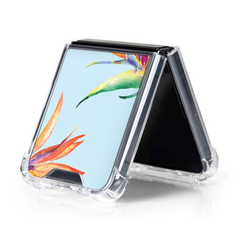 Birds of Paradise Summer Galaxy Z Flip5 5G Clear Case