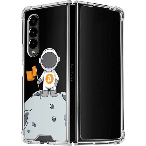 Bitcoin Astronaut Galaxy Z Fold4 5G Clear Case