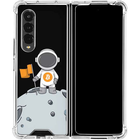 Bitcoin Astronaut Galaxy Z Fold4 5G Clear Case
