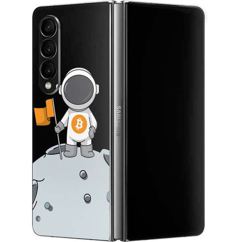 Bitcoin Astronaut Galaxy Z Fold4 5G Skin