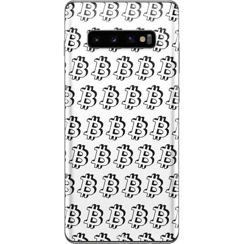 Bitcoin Pattern Galaxy S10 Plus Skin