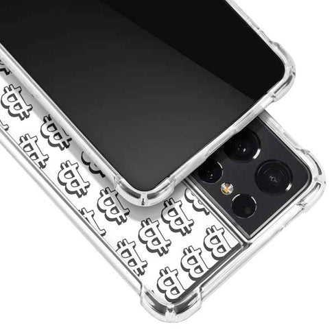 Bitcoin Pattern Galaxy S21 Ultra 5G Clear Case