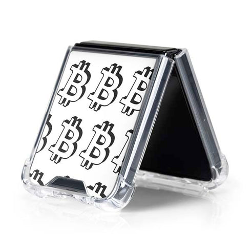 Bitcoin Pattern Galaxy Z Flip5 5G Clear Case