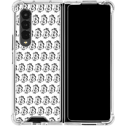 Bitcoin Pattern Galaxy Z Fold4 5G Clear Case