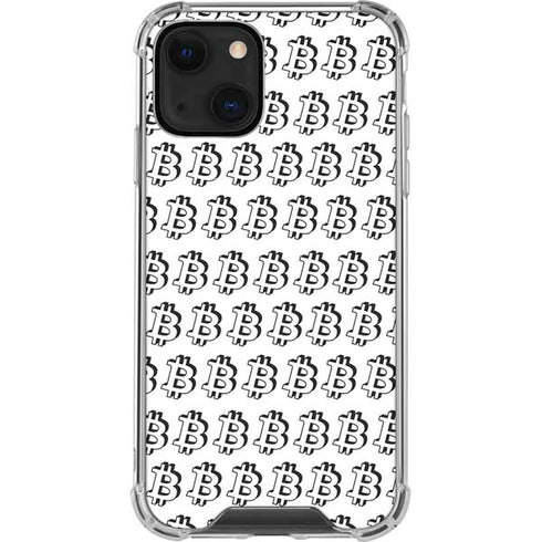 Bitcoin Pattern iPhone 13 Mini Clear Case