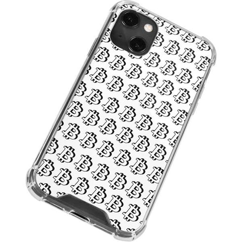 Bitcoin Pattern iPhone 13 Mini Clear Case