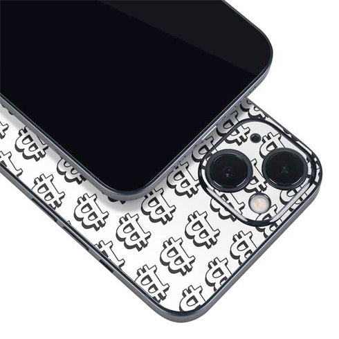 Bitcoin Pattern iPhone 15 Plus Skin
