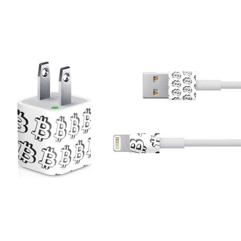 Bitcoin Pattern iPhone Charger (5W USB) Skin