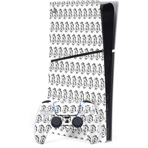 Bitcoin Pattern PS5 Slim Digital Edition Bundle Skin