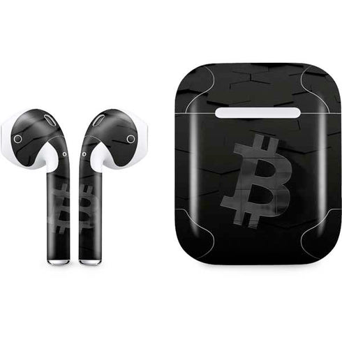 Bitcoin Textured Logo Apple AirPods Skin
