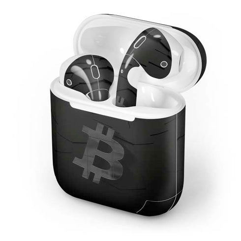 Bitcoin Textured Logo Apple AirPods Skin