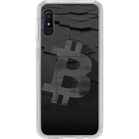 Bitcoin Textured Logo Galaxy A10e Clear Case