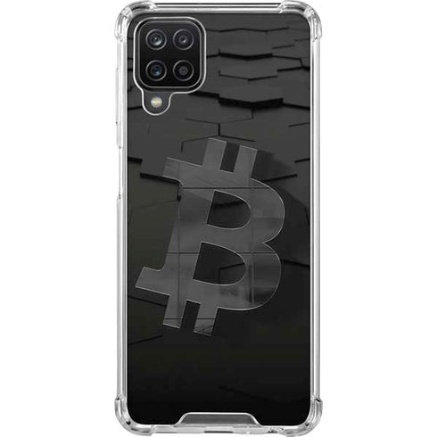 Bitcoin Textured Logo Galaxy A12 Clear Case
