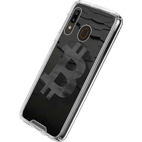 Bitcoin Textured Logo Galaxy A30 Clear Case