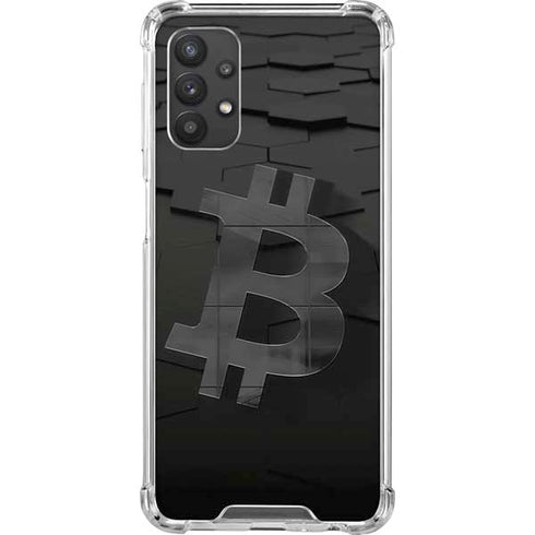 Bitcoin Textured Logo Galaxy A32 5G Clear Case