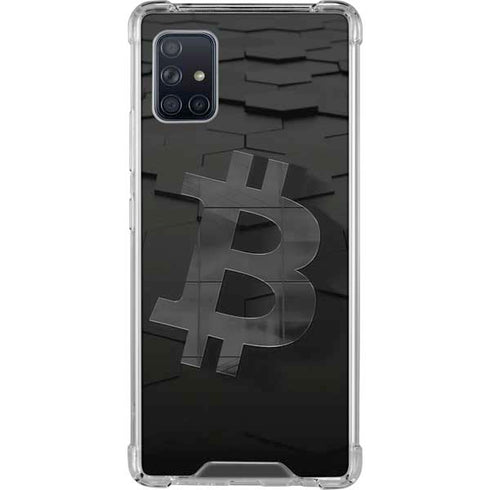 Bitcoin Textured Logo Galaxy A51 5G Clear Case