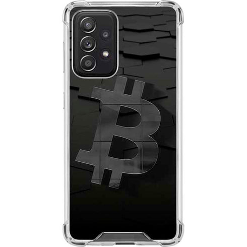 Bitcoin Textured Logo Galaxy A52 5G Clear Case