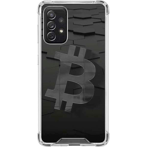 Bitcoin Textured Logo Galaxy A72 5G Clear Case