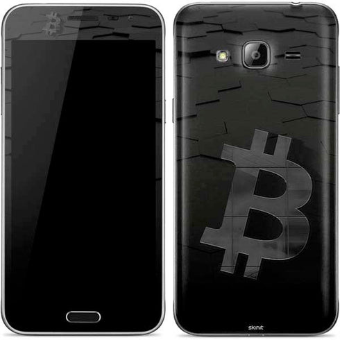 Bitcoin Textured Logo Galaxy J3 Skin