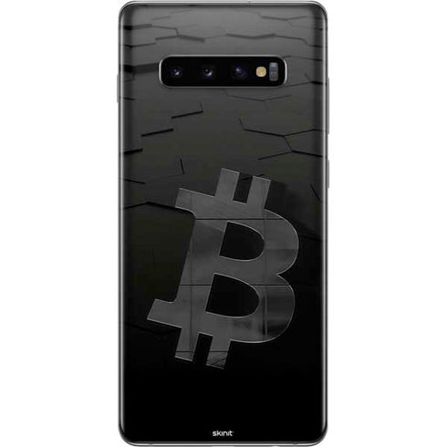 Bitcoin Textured Logo Galaxy S10 Plus Skin