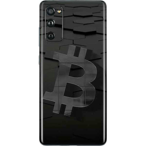 Bitcoin Textured Logo Galaxy S20 Fan Edition Skin